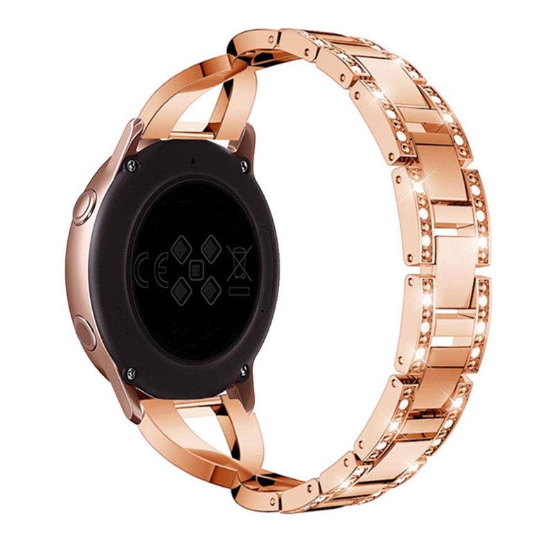 Sankel Bling Bands Compatible for Samsung Galaxy Watch 7 6 5 4 Band 40mm 44mm, Galaxy Watch 5 Pro 45mm/6 4 Classic 42mm 46mm 43mm 47mm/Active 2, 20mm Stylish Metal Wristband Women (RoseGold) - Image 2